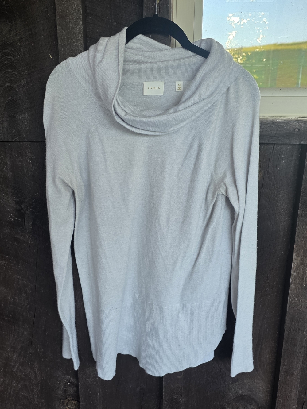 Cyrus Light Grey Cowl Neck Long Sleeve Top